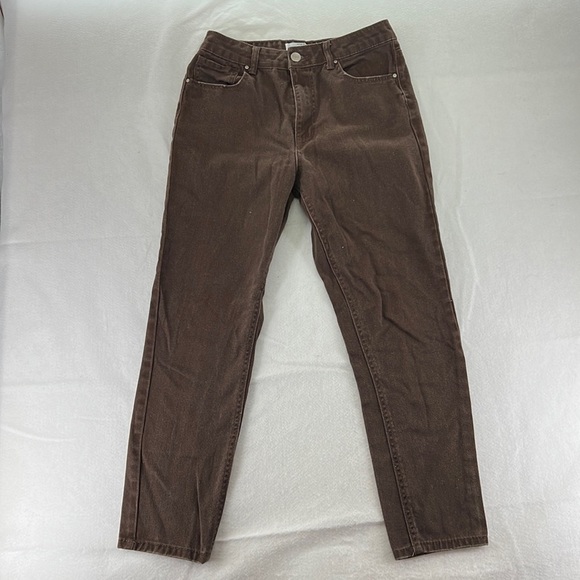 refuge Denim - Refuge Brown Jeans Mom Skinny Straight Ankle High Rise Juniors Size 5 Pants